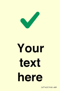 Custom plain background, green tick sign